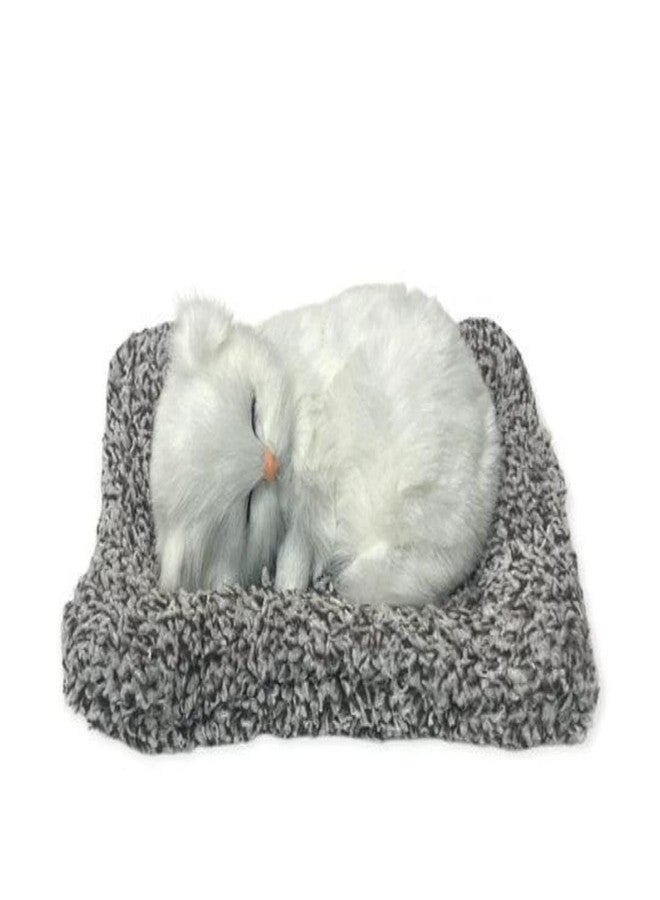 Fennec Mart Soft Sleeping Cat Plush with Realistic Meow Sound Fun Toy for Kids & Car Decoration (White) - Image 5